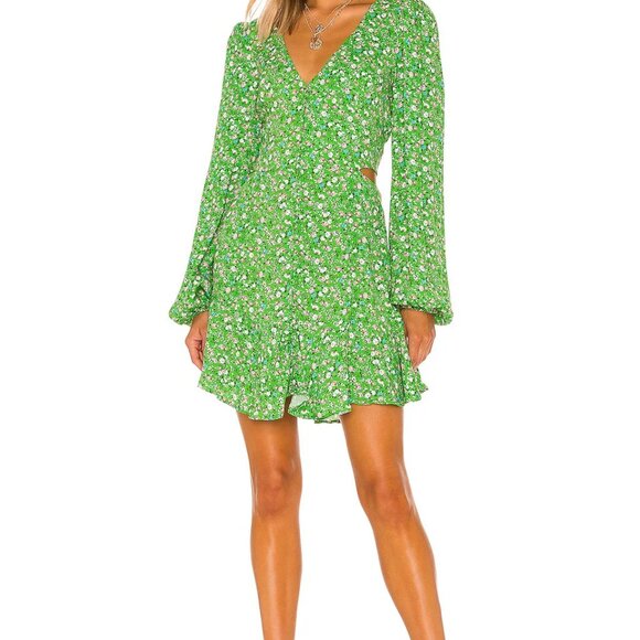 AFRM x REVOLVE Monna Dress Summer Green - Picture 1 of 6